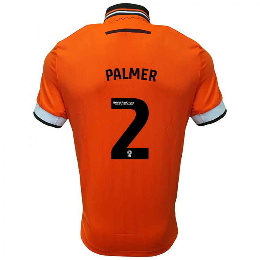 Dames Liam Palmer #2 Oranje Wit Uitshirt Uittenue 2024/25 T-Shirt