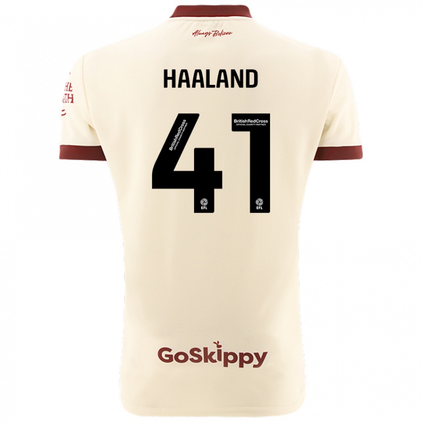 Dames Benedicte Haaland #41 Crèmewit Uitshirt Uittenue 2024/25 T-Shirt