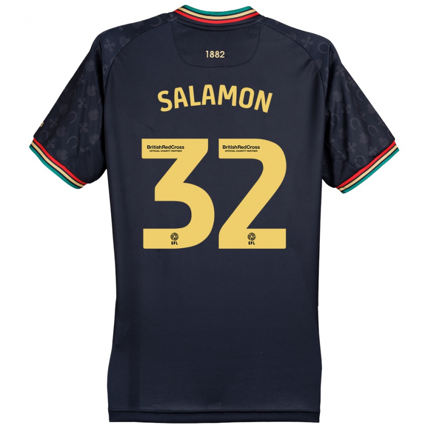 Dames Matteo Salamon #32 Donker Marineblauw Uitshirt Uittenue 2024/25 T-Shirt