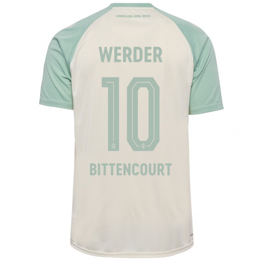 Dames Leonardo Bittencourt #10 Off-White Lichtgroen Uitshirt Uittenue 2024/25 T-Shirt