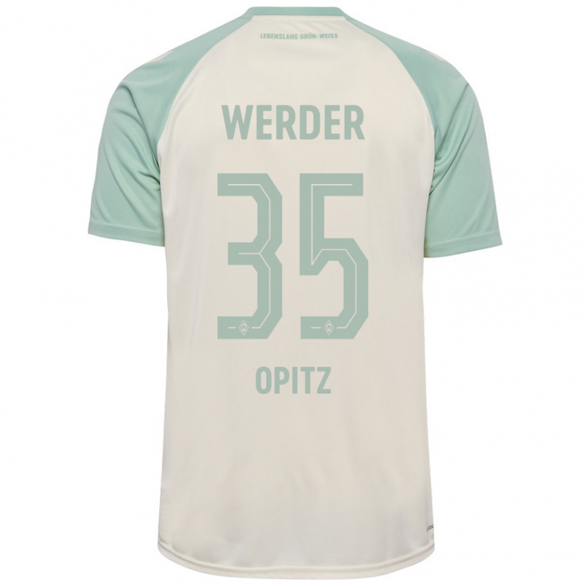 Dames Leon Opitz #35 Off-White Lichtgroen Uitshirt Uittenue 2024/25 T-Shirt