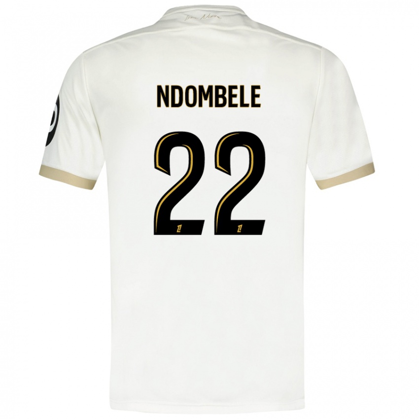 Dames Tanguy Ndombele #22 Wit Goud Uitshirt Uittenue 2024/25 T-Shirt