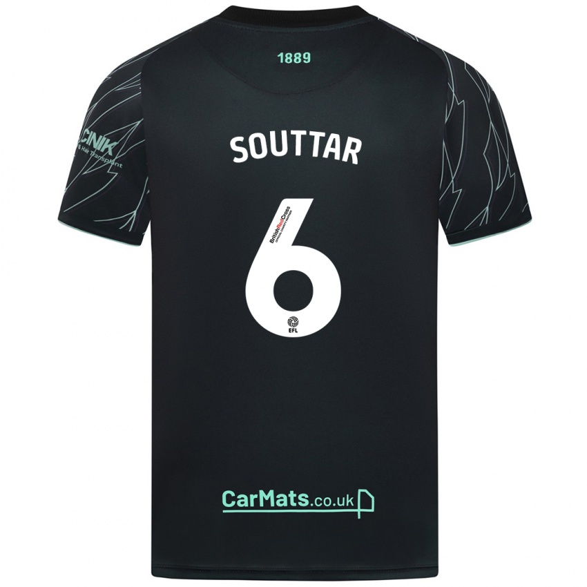 Dames Harry Souttar #6 Zwart Groen Uitshirt Uittenue 2024/25 T-Shirt