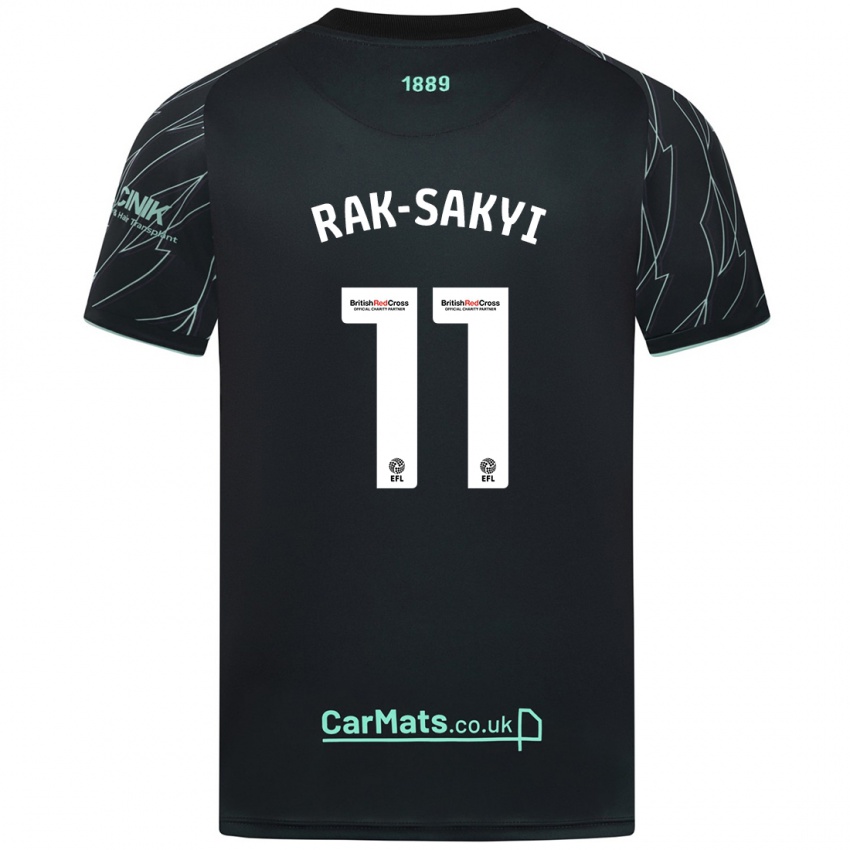 Dames Jesurun Rak-Sakyi #11 Zwart Groen Uitshirt Uittenue 2024/25 T-Shirt