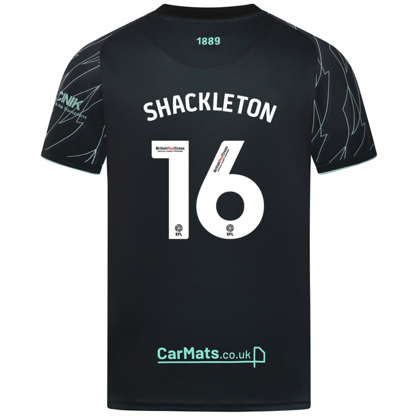 Dames Jamie Shackleton #16 Zwart Groen Uitshirt Uittenue 2024/25 T-Shirt