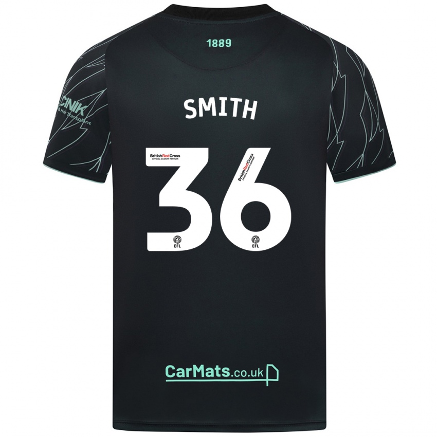 Dames Joshua Smith #36 Zwart Groen Uitshirt Uittenue 2024/25 T-Shirt