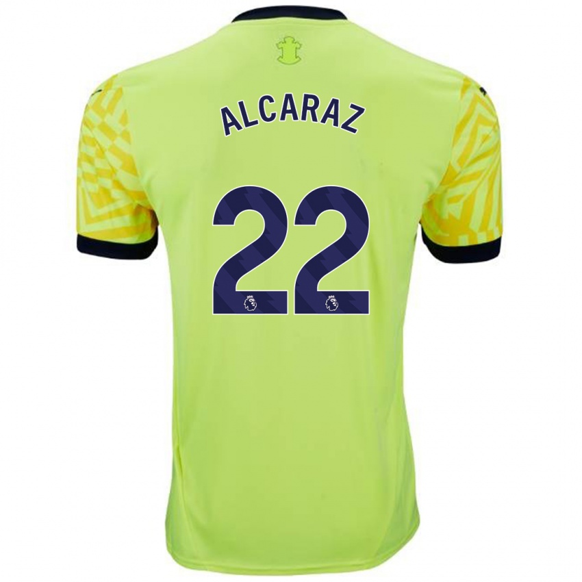 Dames Carlos Alcaraz #22 Geel Uitshirt Uittenue 2024/25 T-Shirt