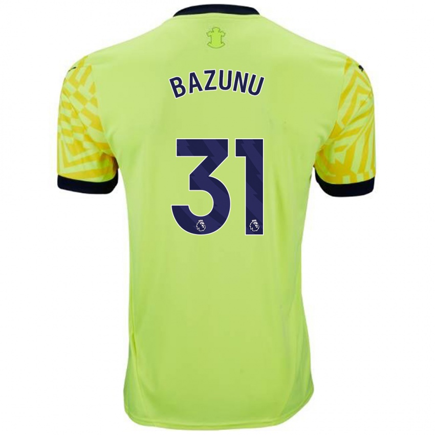 Dames Gavin Bazunu #31 Geel Uitshirt Uittenue 2024/25 T-Shirt