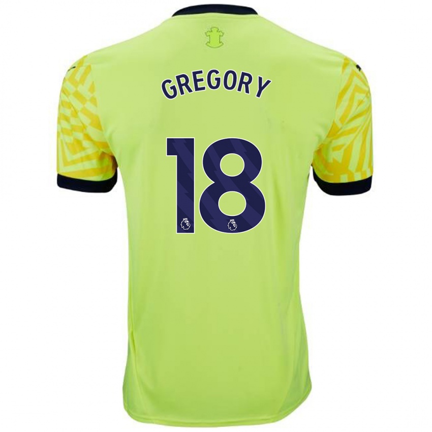 Dames Freya Gregory #18 Geel Uitshirt Uittenue 2024/25 T-Shirt