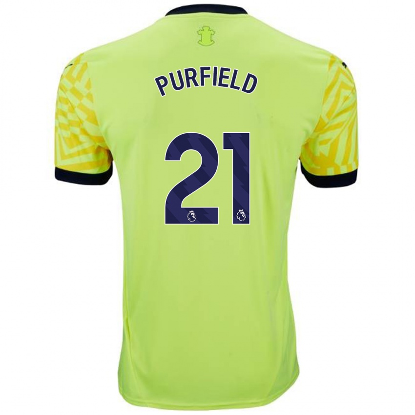 Dames Jemma Purfield #21 Geel Uitshirt Uittenue 2024/25 T-Shirt