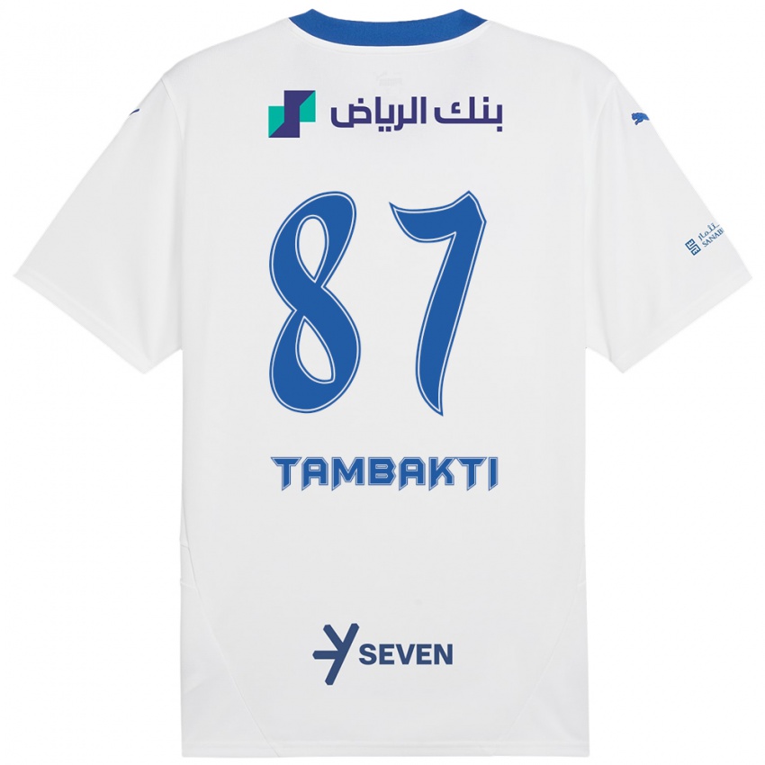 Dames Hassan Tambakti #87 Wit Blauw Uitshirt Uittenue 2024/25 T-Shirt