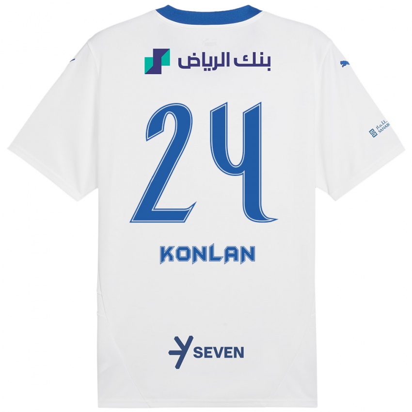 Dames Cynthia Konlan #24 Wit Blauw Uitshirt Uittenue 2024/25 T-Shirt