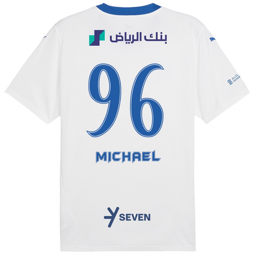 Dames Michael #96 Wit Blauw Uitshirt Uittenue 2024/25 T-Shirt