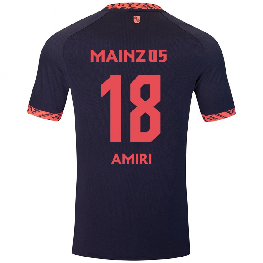 Dames Nadiem Amiri #18 Blauw Koraalrood Uitshirt Uittenue 2024/25 T-Shirt