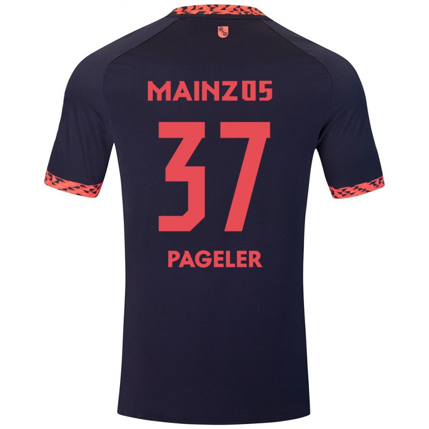 Dames Maja Pageler #37 Blauw Koraalrood Uitshirt Uittenue 2024/25 T-Shirt