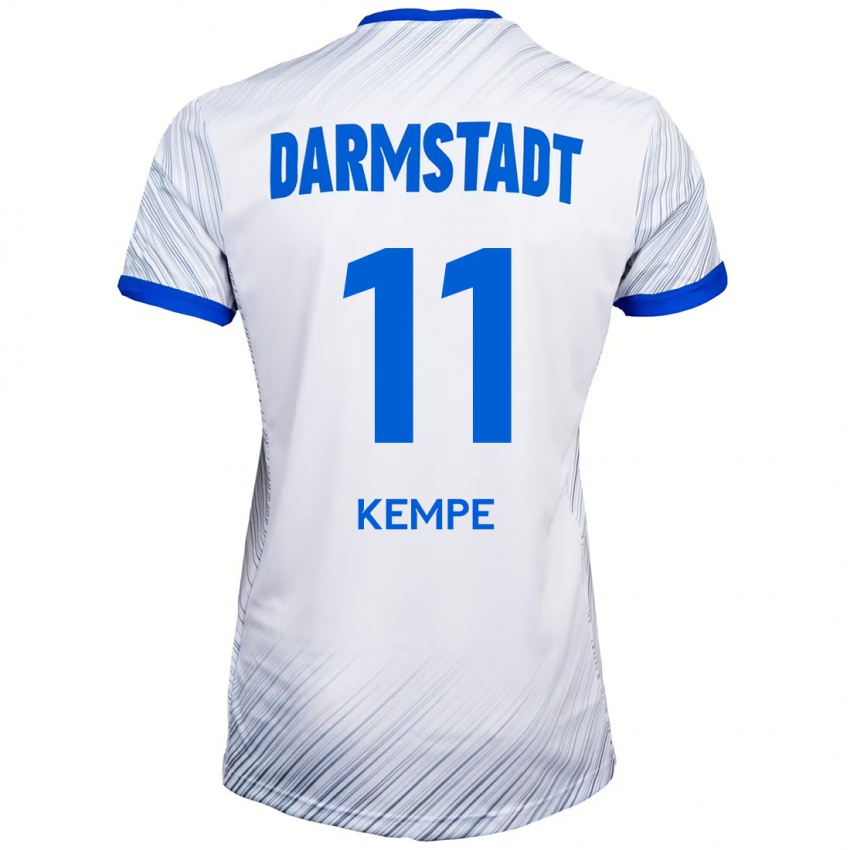 Dames Tobias Kempe #11 Wit Blauw Uitshirt Uittenue 2024/25 T-Shirt