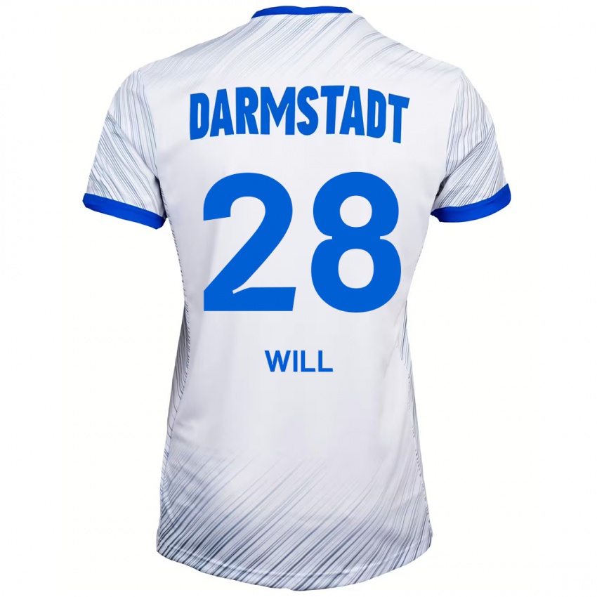 Dames Paul Will #28 Wit Blauw Uitshirt Uittenue 2024/25 T-Shirt