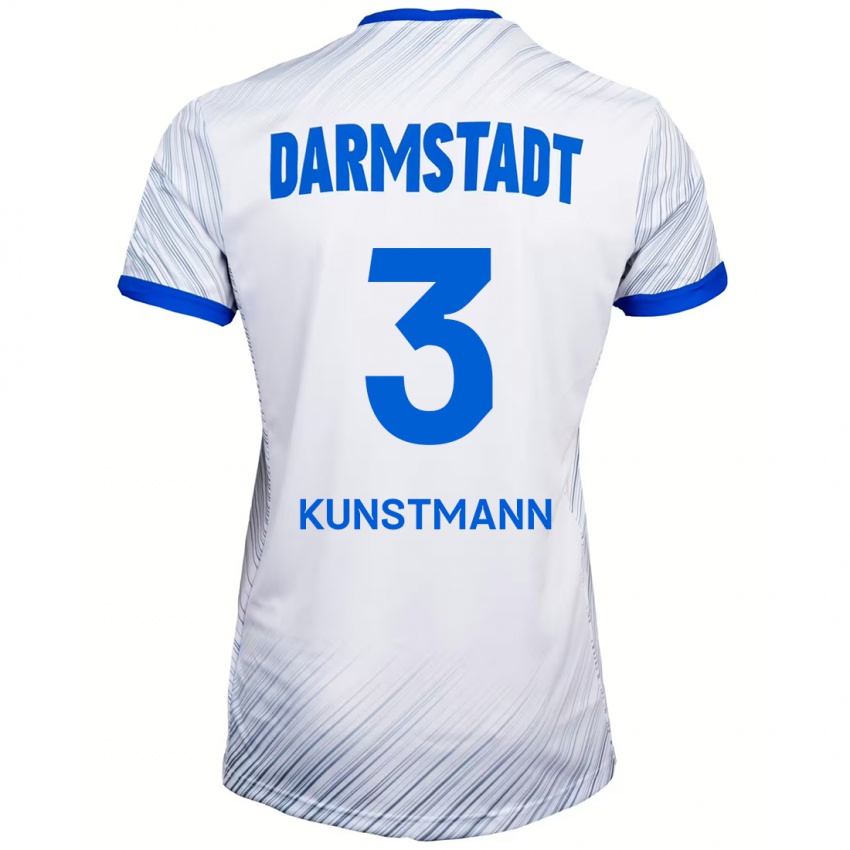 Dames Kelvin Kunstmann #3 Wit Blauw Uitshirt Uittenue 2024/25 T-Shirt