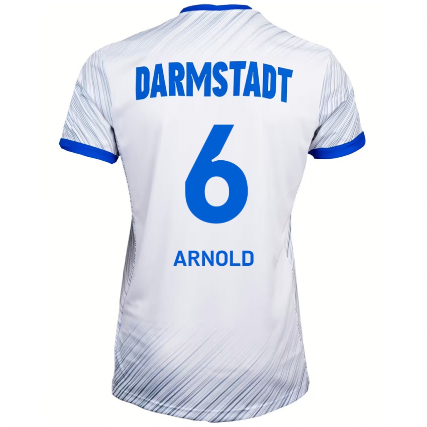 Dames Tim Arnold #6 Wit Blauw Uitshirt Uittenue 2024/25 T-Shirt