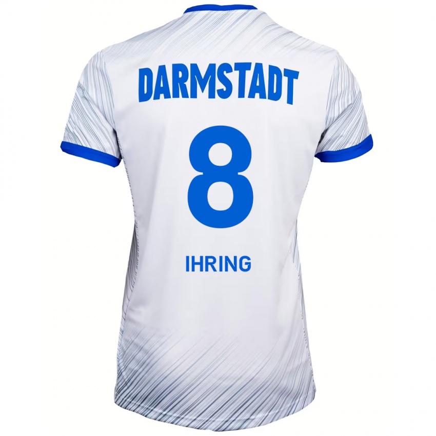 Dames Janis Ihring #8 Wit Blauw Uitshirt Uittenue 2024/25 T-Shirt