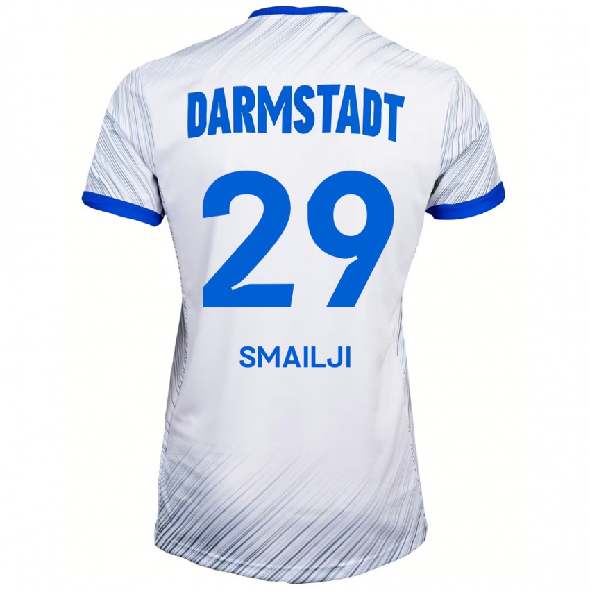 Dames Esad Smailji #29 Wit Blauw Uitshirt Uittenue 2024/25 T-Shirt