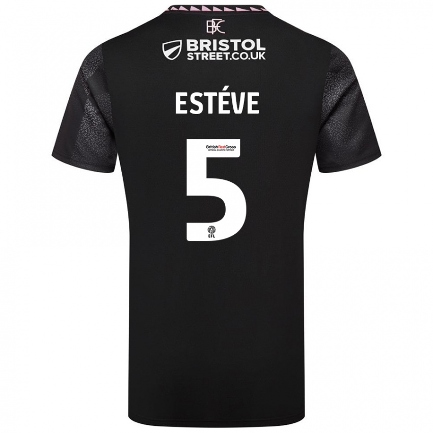 Dames Maxime Estève #5 Zwart Uitshirt Uittenue 2024/25 T-Shirt