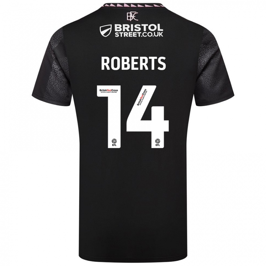 Dames Connor Roberts #14 Zwart Uitshirt Uittenue 2024/25 T-Shirt