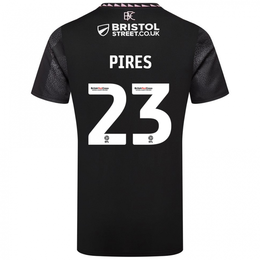 Dames Lucas Pires #23 Zwart Uitshirt Uittenue 2024/25 T-Shirt