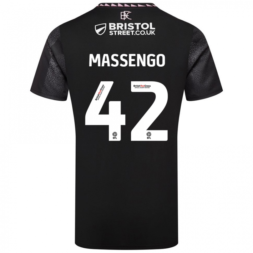 Dames Han-Noah Massengo #42 Zwart Uitshirt Uittenue 2024/25 T-Shirt