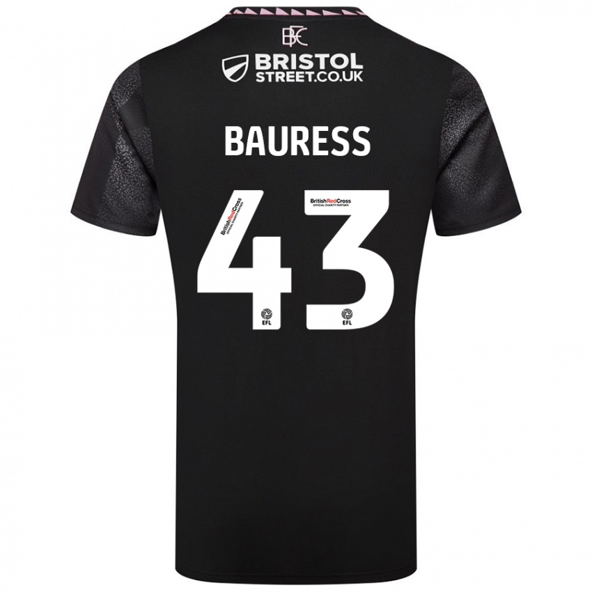 Dames Joe Bauress #43 Zwart Uitshirt Uittenue 2024/25 T-Shirt