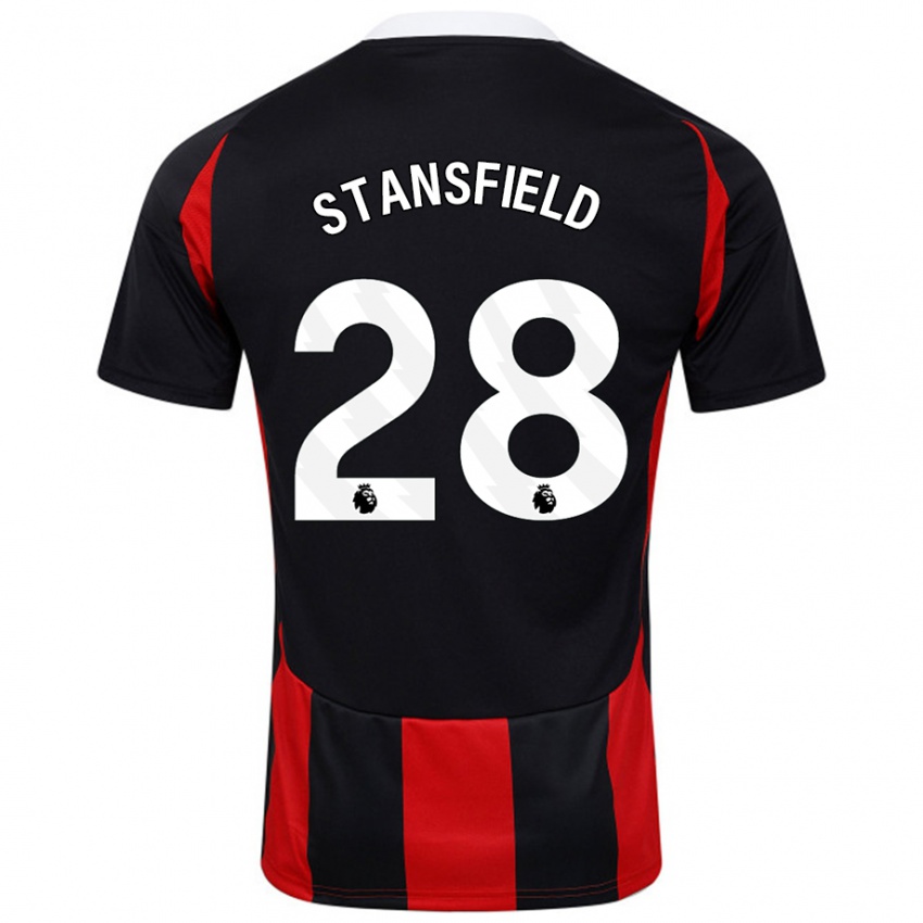 Dames Jay Stansfield #28 Zwart Rood Uitshirt Uittenue 2024/25 T-Shirt