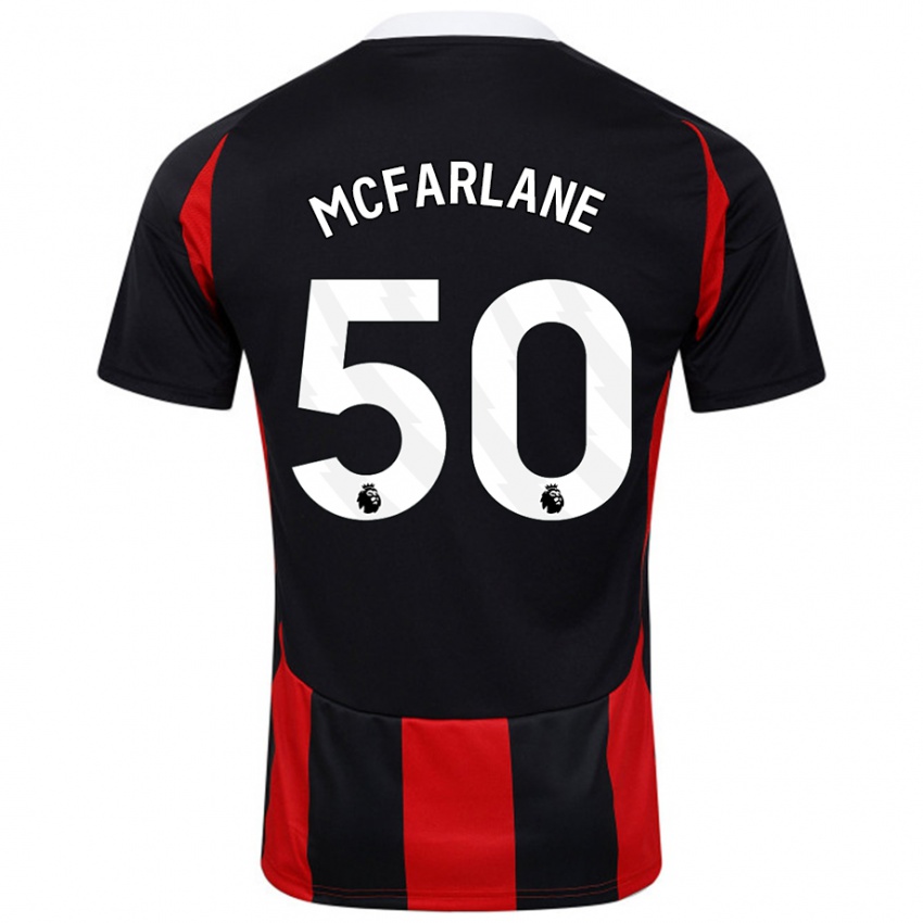 Dames Callum Mcfarlane #50 Zwart Rood Uitshirt Uittenue 2024/25 T-Shirt