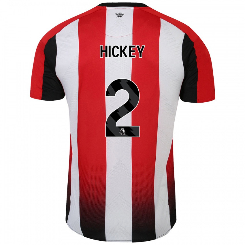 Kinderen Aaron Hickey #2 Rood Wit Thuisshirt Thuistenue 2024/25 T-Shirt