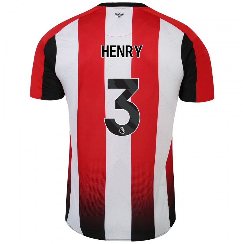 Kinderen Rico Henry #3 Rood Wit Thuisshirt Thuistenue 2024/25 T-Shirt