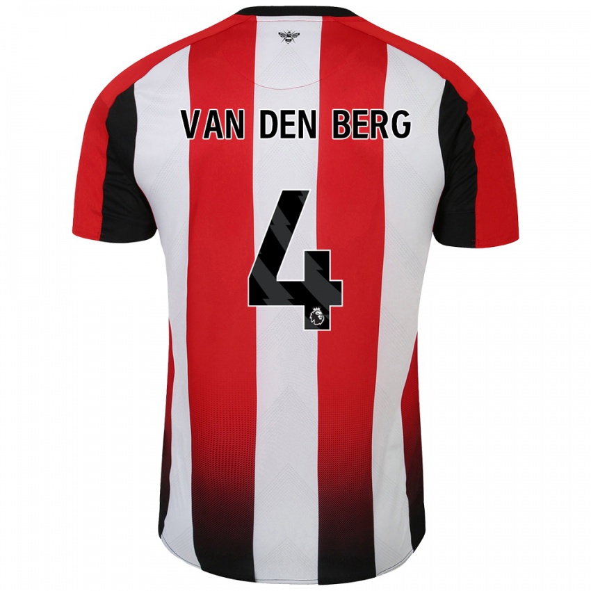 Kinderen Sepp Van Den Berg #4 Rood Wit Thuisshirt Thuistenue 2024/25 T-Shirt