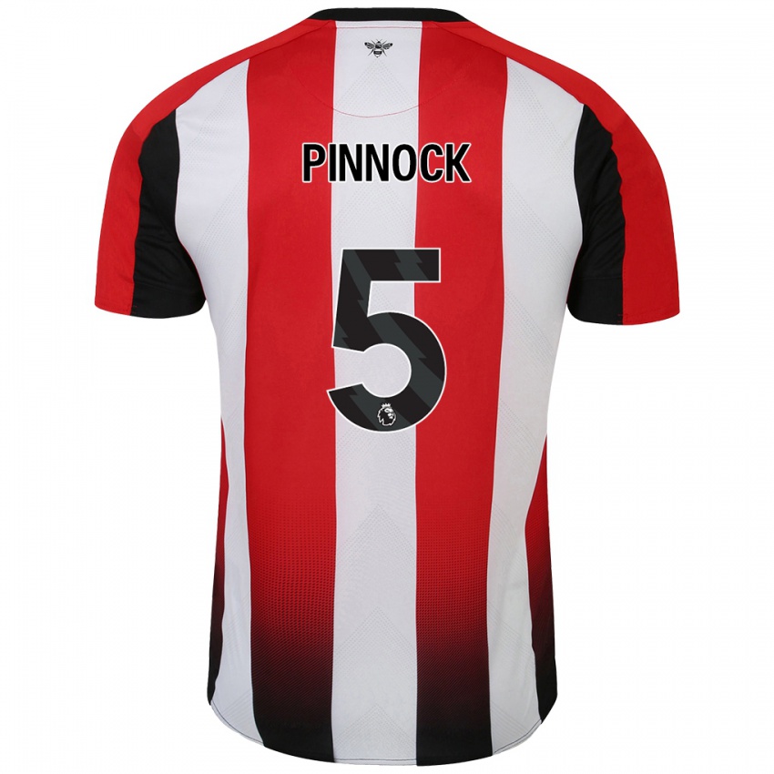 Kinderen Ethan Pinnock #5 Rood Wit Thuisshirt Thuistenue 2024/25 T-Shirt