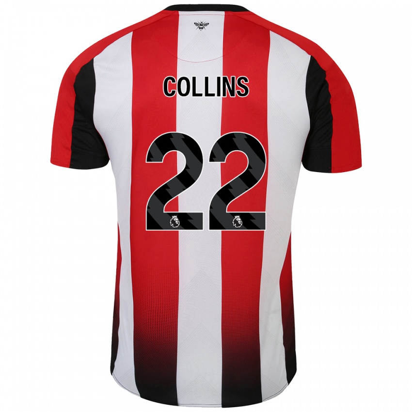 Kinderen Nathan Collins #22 Rood Wit Thuisshirt Thuistenue 2024/25 T-Shirt