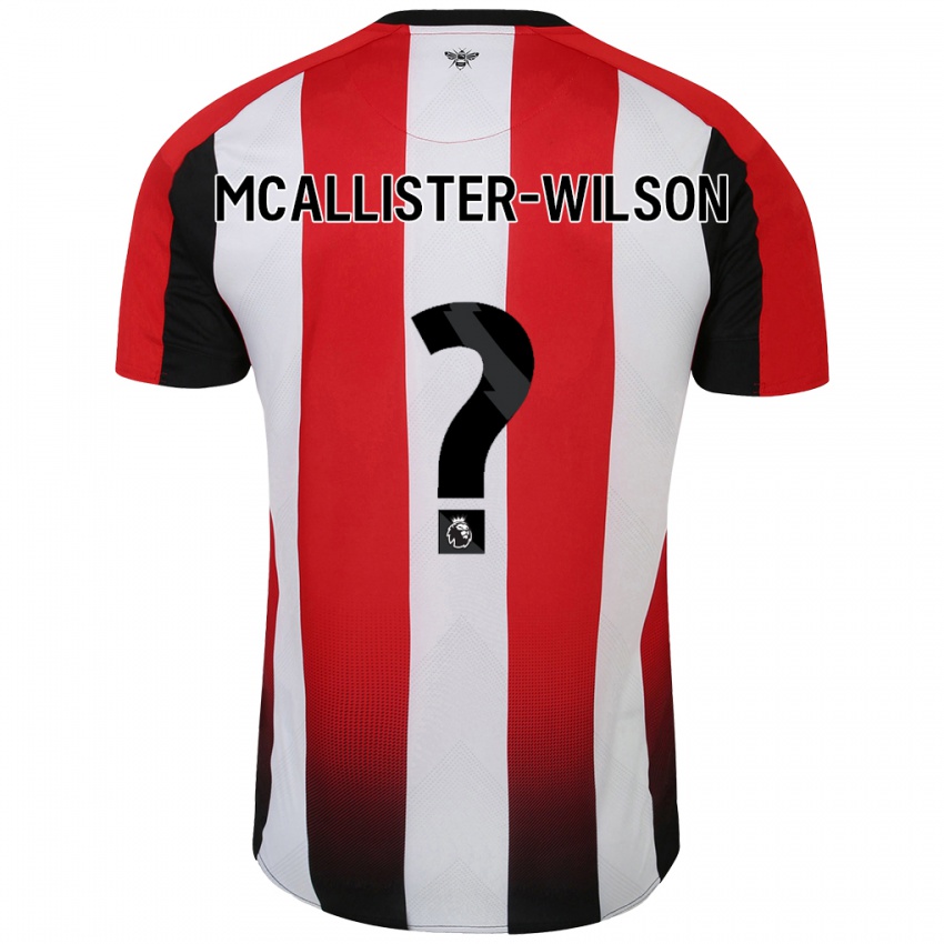 Kinderen Zack Mcallister-Wilson #0 Rood Wit Thuisshirt Thuistenue 2024/25 T-Shirt