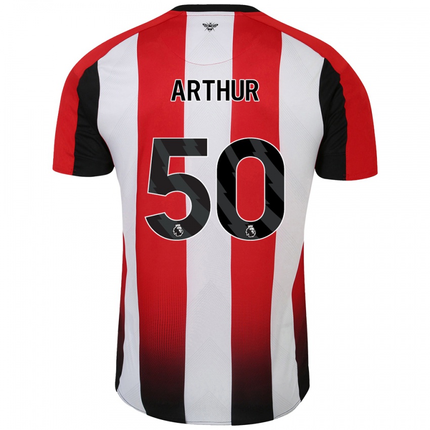 Kinderen Benjamin Arthur #50 Rood Wit Thuisshirt Thuistenue 2024/25 T-Shirt