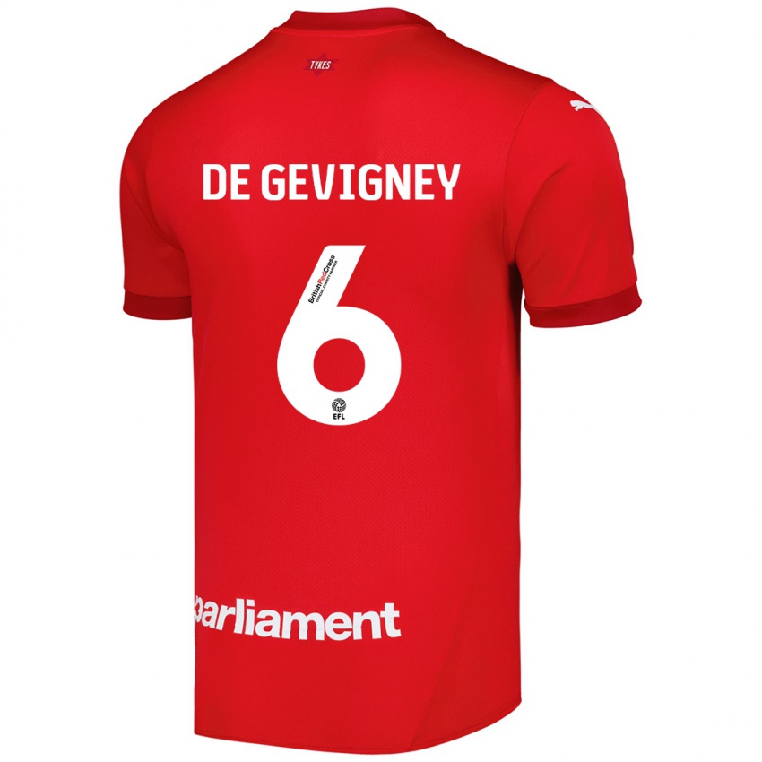 Kinderen Maël De Gevigney #6 Rood Thuisshirt Thuistenue 2024/25 T-Shirt