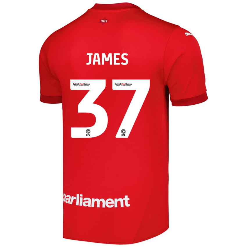 Kinderen Nathan James #37 Rood Thuisshirt Thuistenue 2024/25 T-Shirt