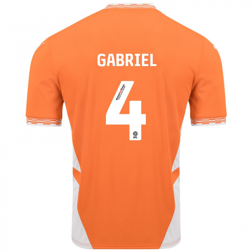 Kinderen Jordan Lawrence-Gabriel #4 Oranje Wit Thuisshirt Thuistenue 2024/25 T-Shirt