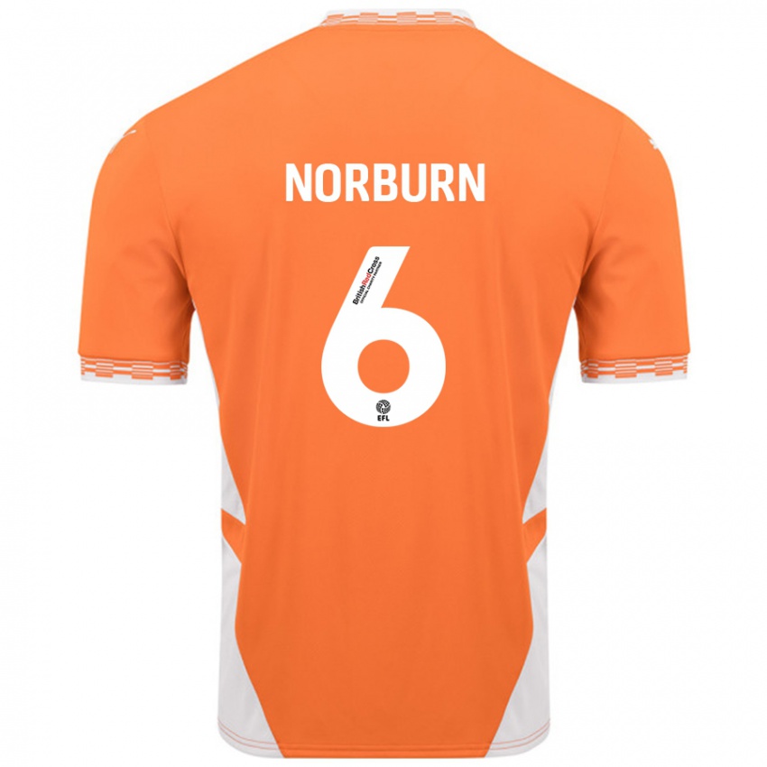 Kinderen Oliver Norburn #6 Oranje Wit Thuisshirt Thuistenue 2024/25 T-Shirt