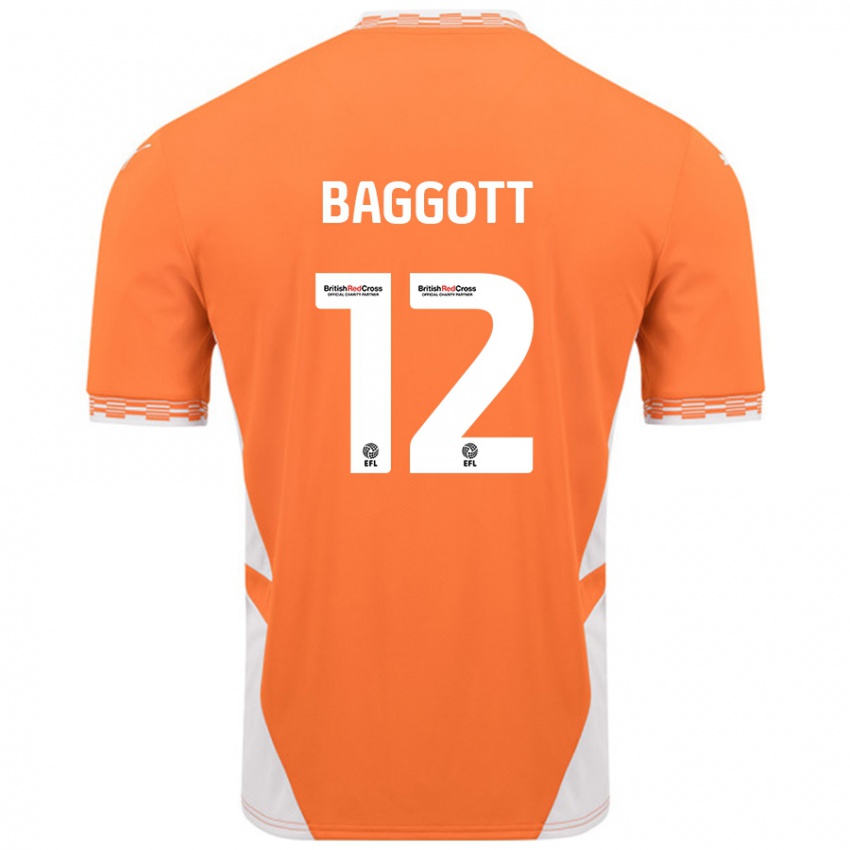 Kinderen Elkan Baggott #12 Oranje Wit Thuisshirt Thuistenue 2024/25 T-Shirt