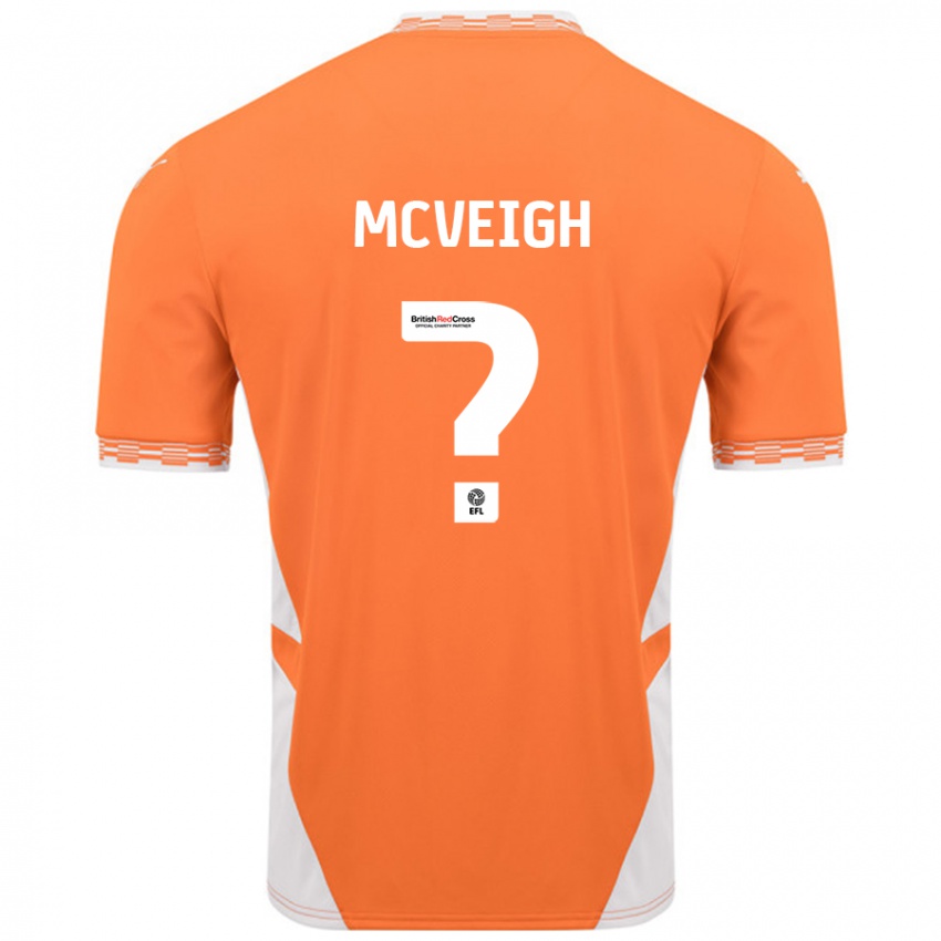 Kinderen Conor Mcveigh #0 Oranje Wit Thuisshirt Thuistenue 2024/25 T-Shirt