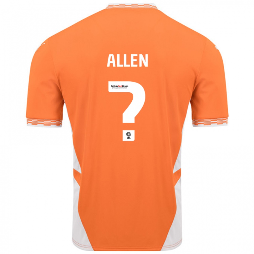 Kinderen Karen Allen #0 Oranje Wit Thuisshirt Thuistenue 2024/25 T-Shirt