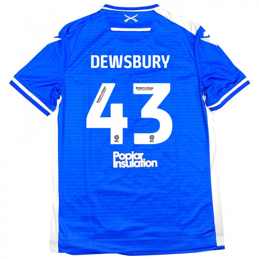 Kinderen Ollie Dewsbury #43 Blauw Wit Thuisshirt Thuistenue 2024/25 T-Shirt