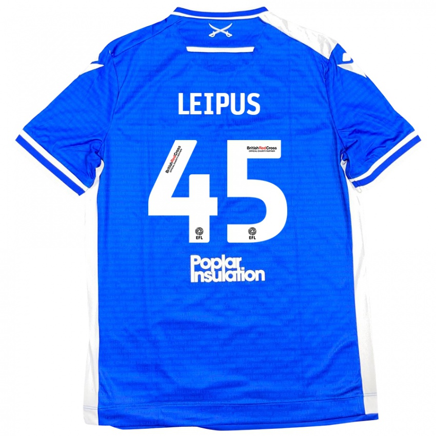 Kinderen Brooklyn Leipus #45 Blauw Wit Thuisshirt Thuistenue 2024/25 T-Shirt