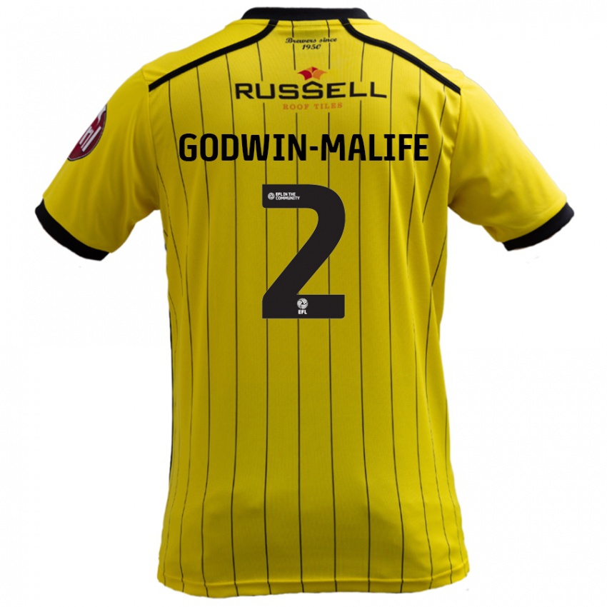 Kinderen Udoka Godwin-Malife #2 Geel Thuisshirt Thuistenue 2024/25 T-Shirt