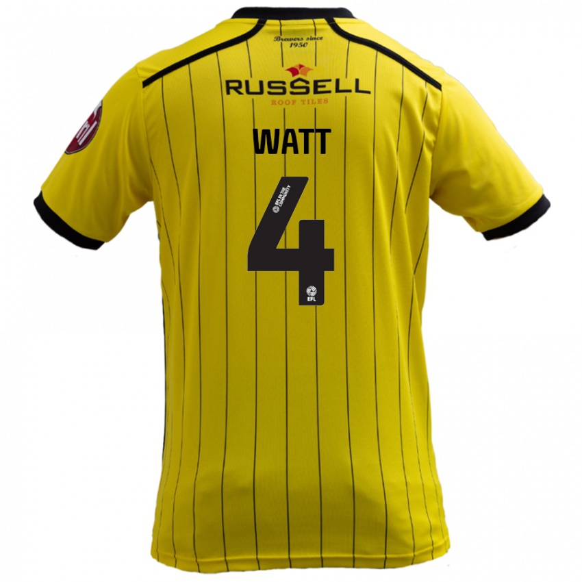 Kinderen Elliot Watt #4 Geel Thuisshirt Thuistenue 2024/25 T-Shirt